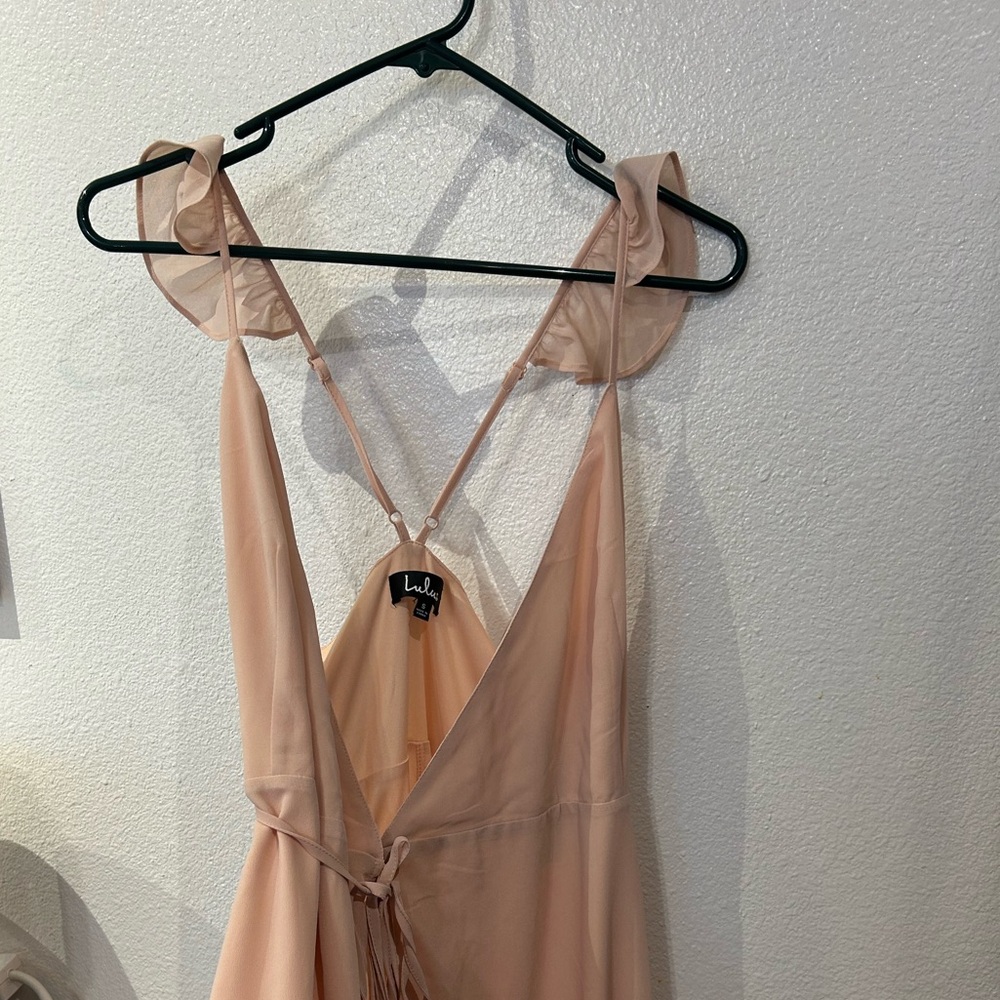 Lulu's Blush High-Low Wrap Bridesmaids Women's Dress